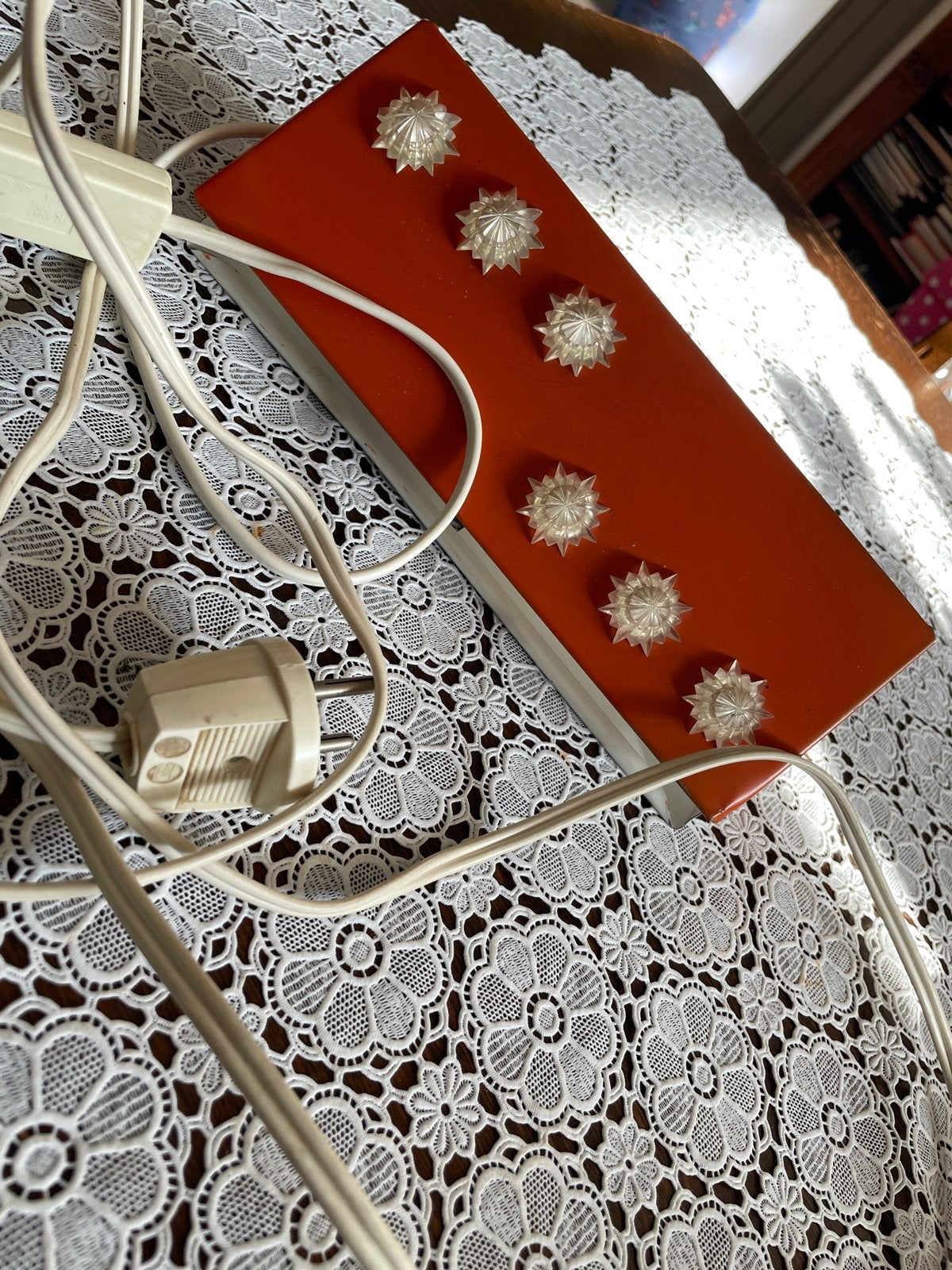 Vintage Oranje Wandlamp met Sterren, Antiek en Kunst, Antiek | Lampen, Ophalen of Verzenden