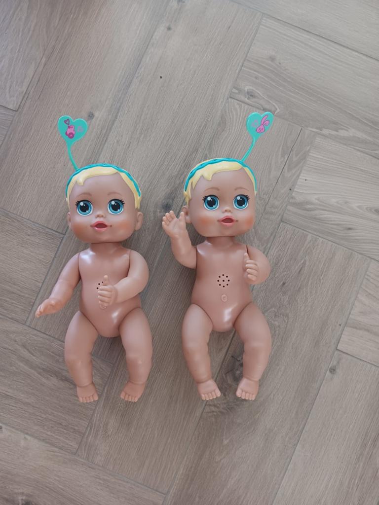 Twee Baby Born poppen met hoofdbandjes, Ophalen of Verzenden, Gebruikt, Babypop