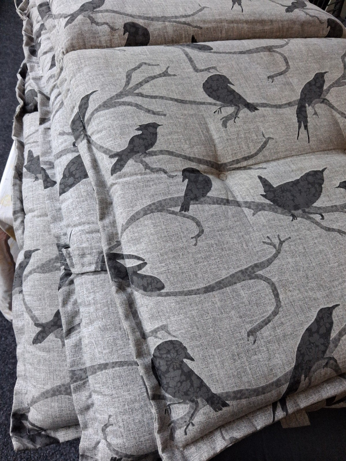 4 kussen voor tuin stoelen met hoge rug., Ophalen, Gebruikt