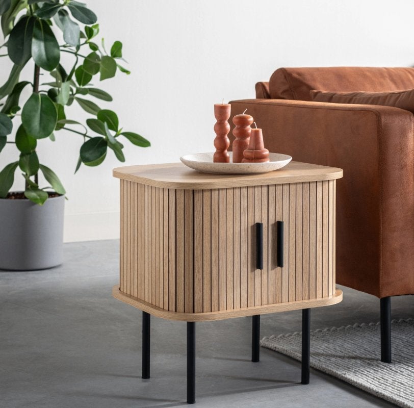 by fonQ basic Panel Nachtkastje H 50 cm Eiken | Van €115, nu, Byfonq, Nieuw, Byfonq, Minder dan 45 cm
