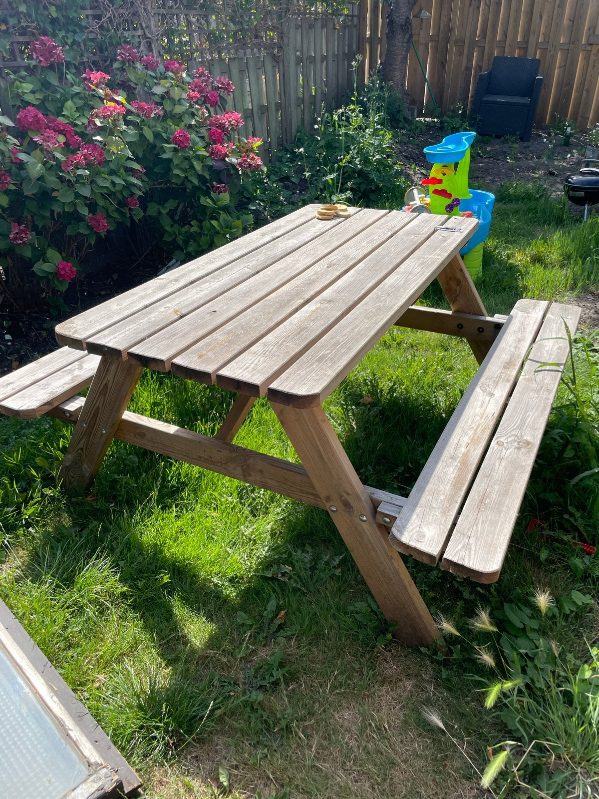 Houten picknicktafel, Ophalen, Gebruikt, Rechthoekig, Hout