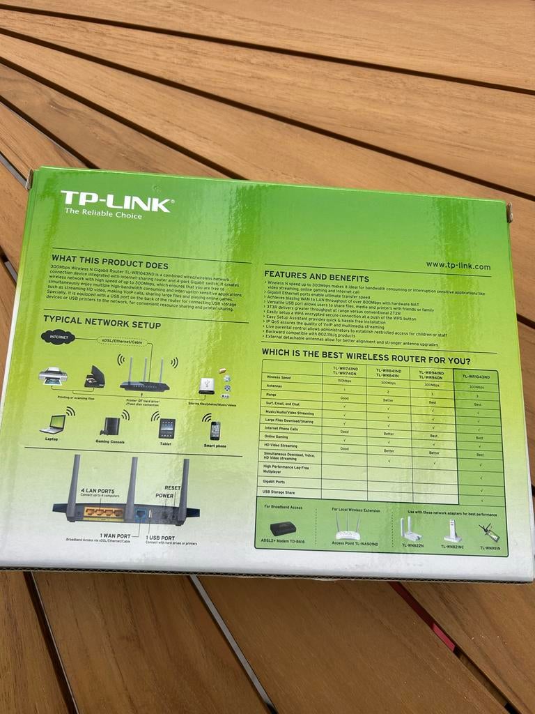 TP-Link TL-WR1043ND 300Mbps Wireless N Gigabit Router, Ophalen of Verzenden, Zo goed als nieuw, Router