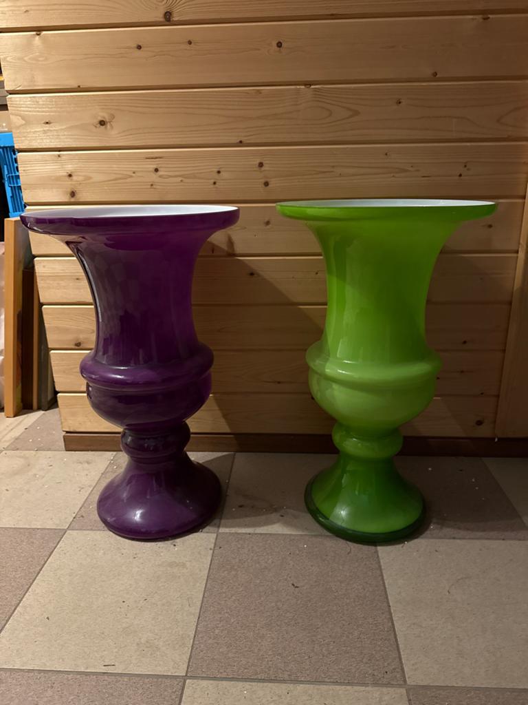 Decoratieve Vazen Set - Paars en Groen, Ophalen, Zo goed als nieuw
