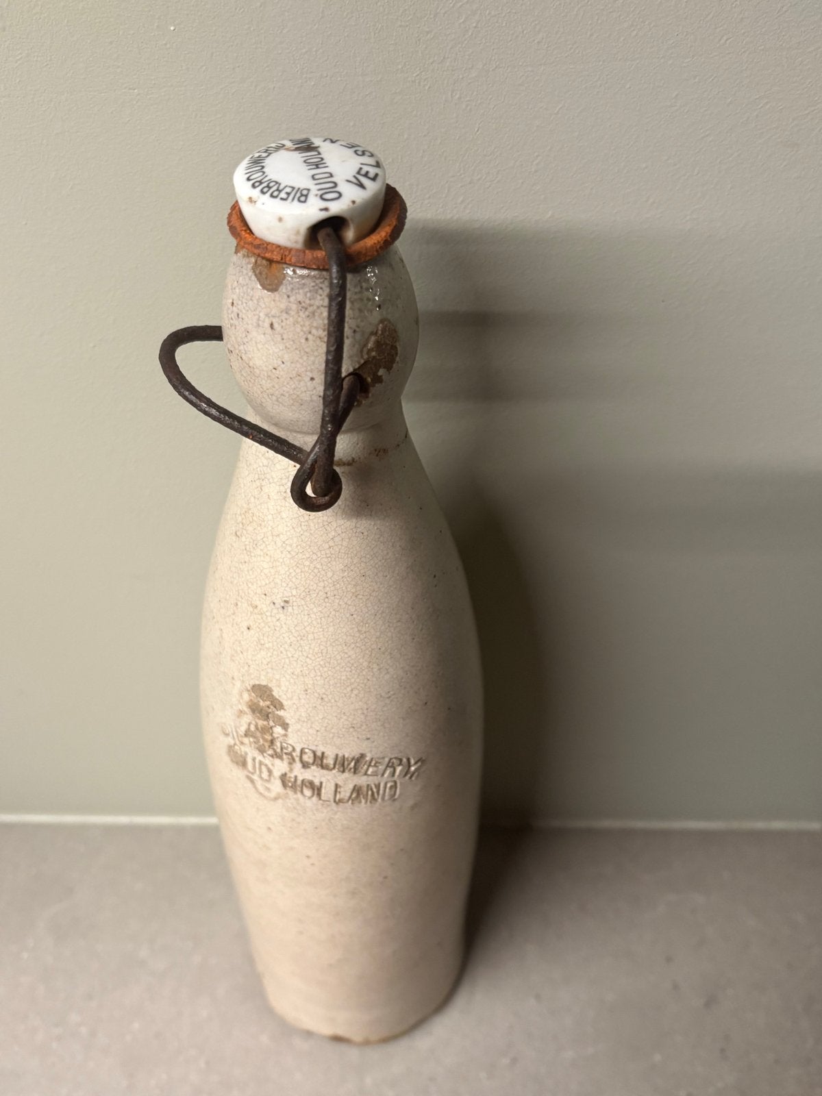 Antieke Stoneware Bierkruik Stoombierbrouwerij Oud Holland, Ophalen of Verzenden