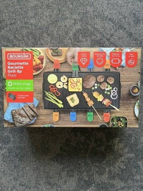 Bourgini Gourmette Raclette Grill 8 personen., Ophalen of Verzenden, Nieuw, 8 personen of meer