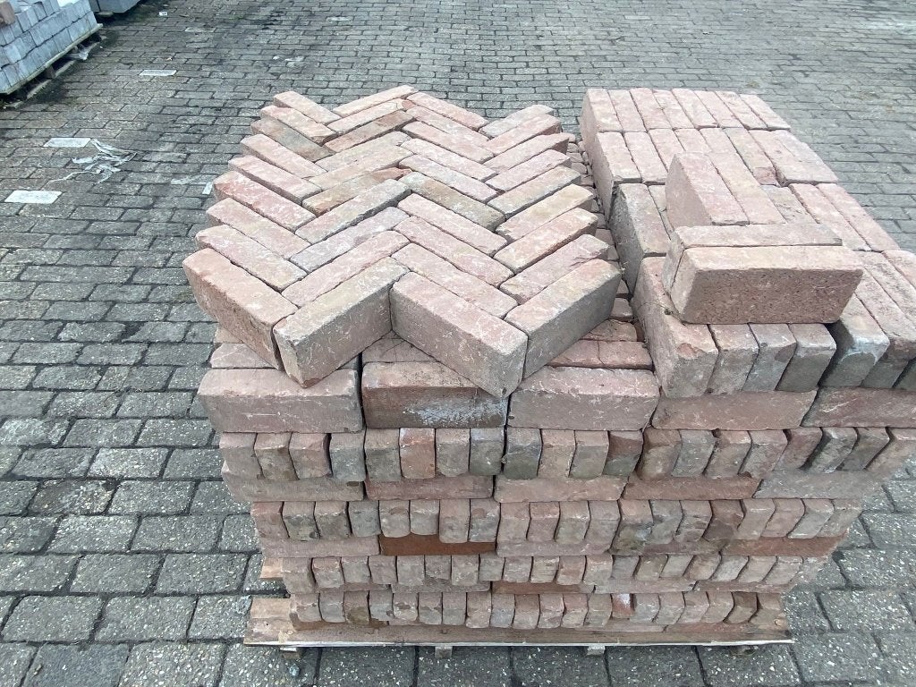 021. 7.20 m2 Waalformaat Rood-grijs 5x20x8 cm €144,00!, Keramiek, Klinkers, Nieuw, 5 tot 10 m²