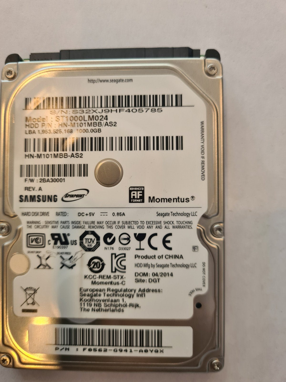 Samsung 1TB HDD - Interne Harde Schijf, Computers en Software, Harde schijven, Intern, Gebruikt, Server, Ophalen of Verzenden