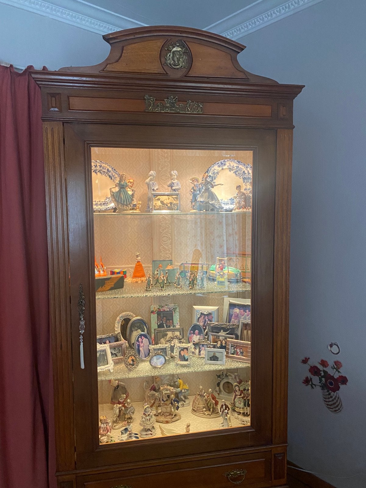 Mooie kast .geslepen glas, Antiek en Kunst, Ophalen, Rechthoekig