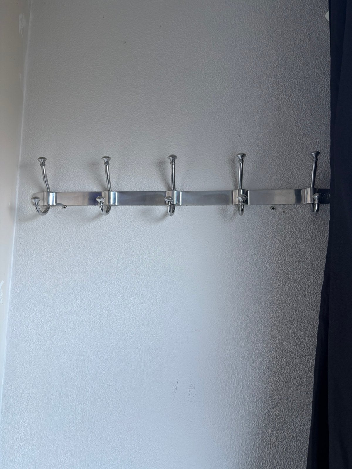 RVS wandkapstok met 5 dubbele haken, Wandkapstok, Ophalen of Verzenden, Zo goed als nieuw, Minder dan 100 cm