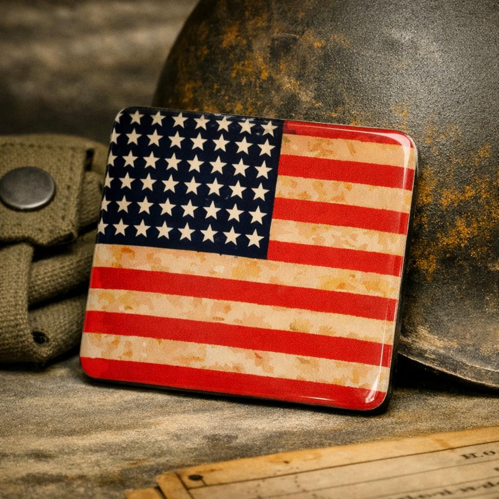 WW2 USA 48star WW2 vlag magneet - RJ Army, Ophalen of Verzenden, Landmacht, Amerika, Vlag of Vaandel