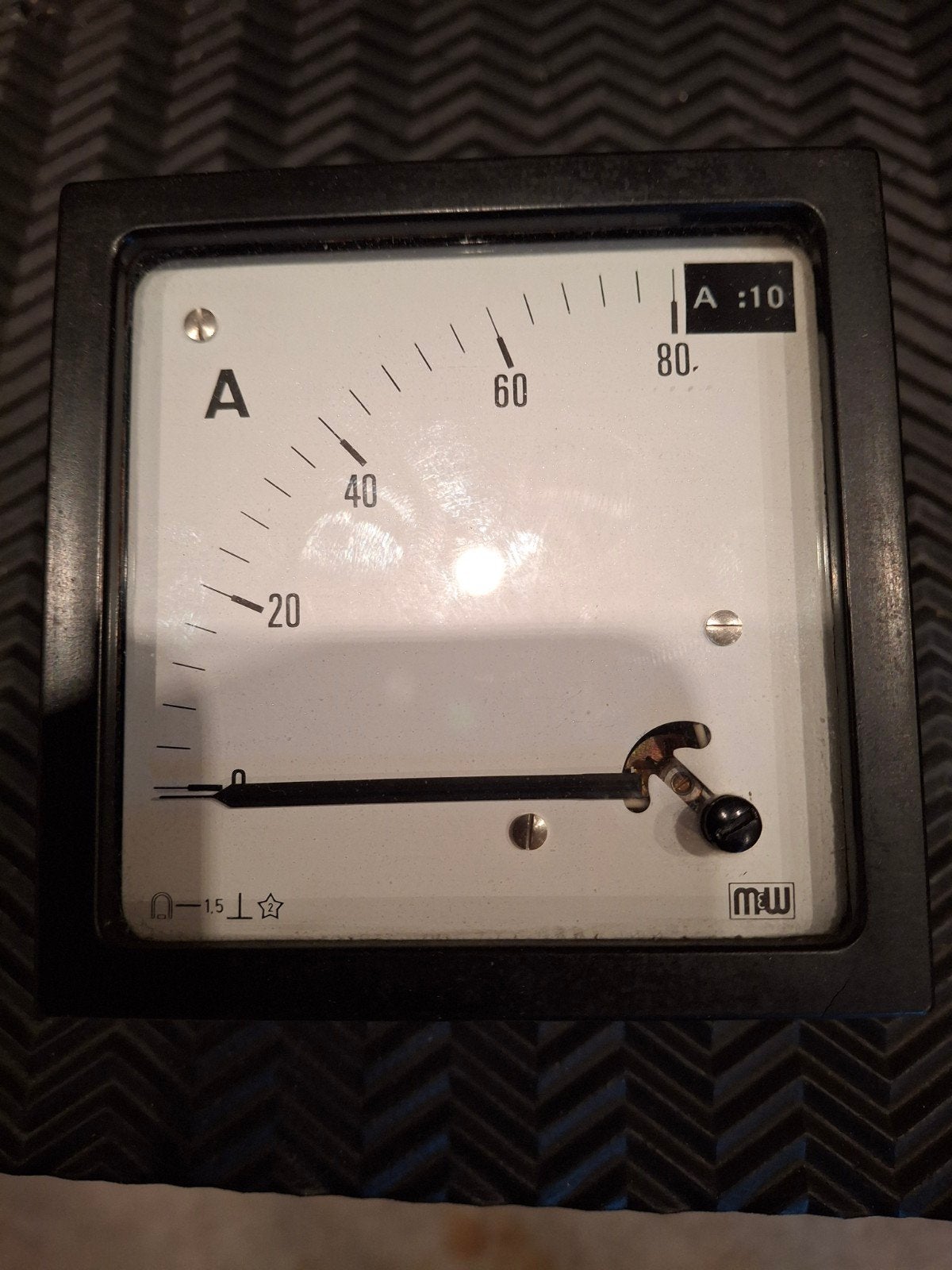 Amperemeter tot 80 Ampere - Vintage Analoge Stroommeter, Ophalen of Verzenden, Gebruikt, Elektriciteit