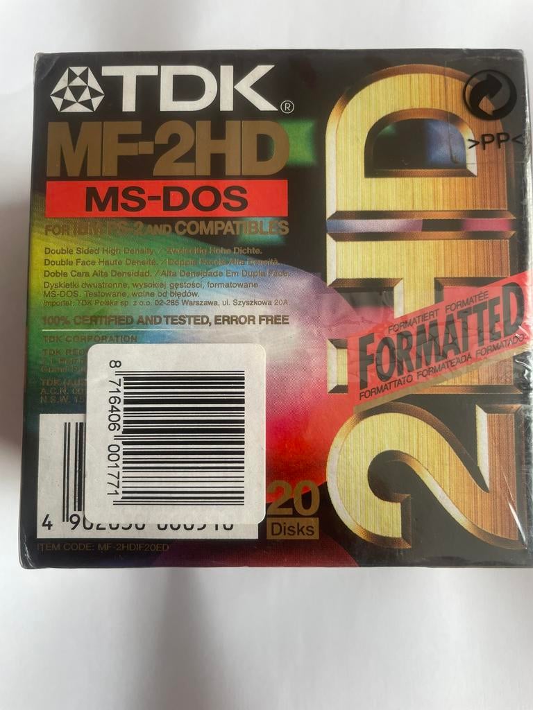 Tdk-mf-2hd floppy disc 20 stuks doos ongeopen, Ophalen of Verzenden, Nieuw, Desktop, USB