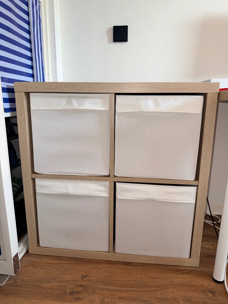 Ikea - Kallax N open kast 77x77 wit gelazuurd eikeneffect, Huis en Inrichting, Ophalen, 50 tot 100 cm, Zo goed als nieuw, Minder dan 100 cm