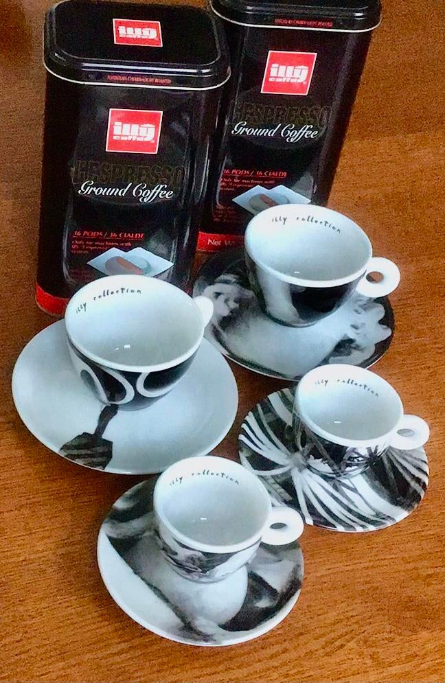 Illy Art 1999 Pottorf genummerd. 2 paar Capucino + Espresso, Ophalen of Verzenden