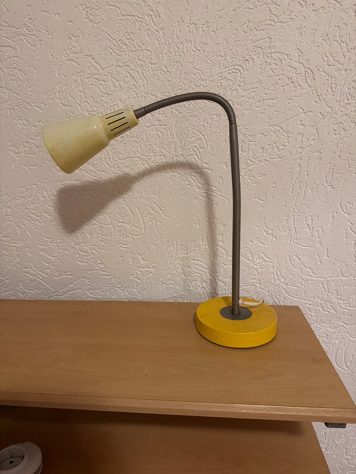 Vintage Bureaulamp met Flexibele Arm - Geel/Grijs, Ophalen, Bureaulamp, Overige merken, Vintage