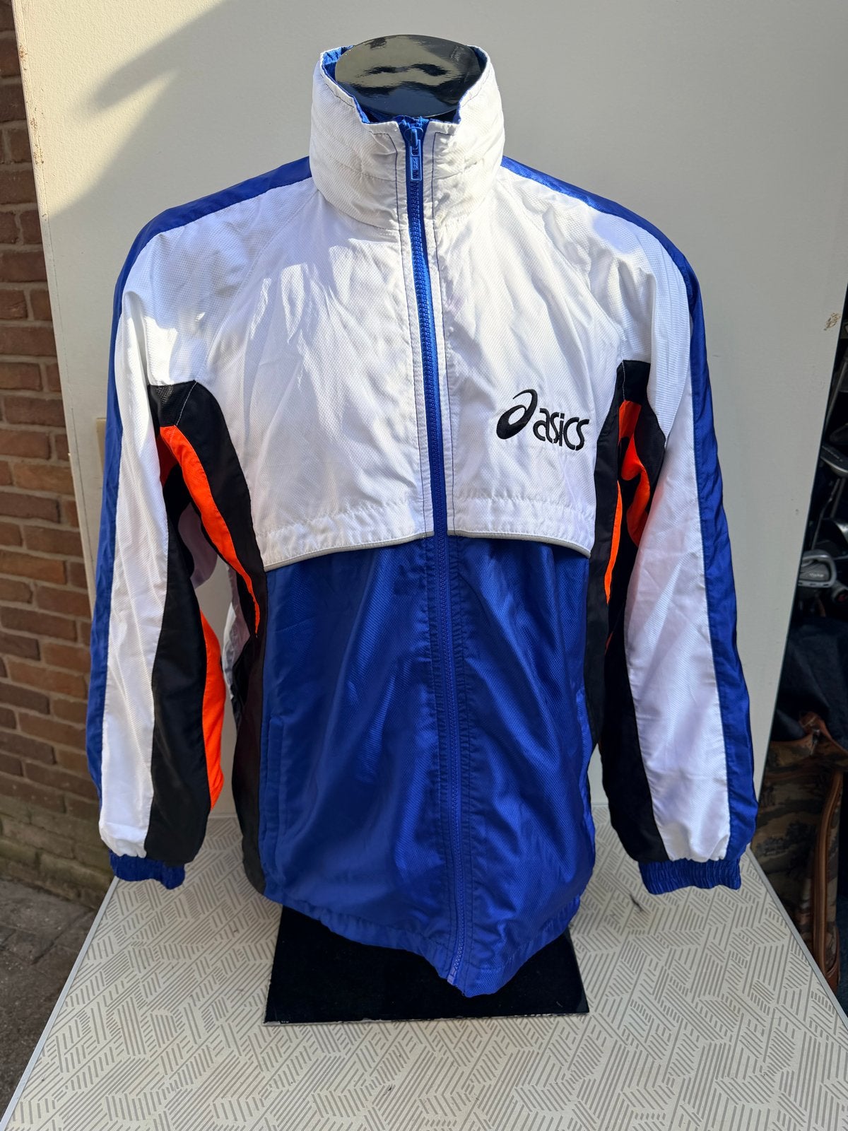 Vintage ASICS Trainingsjack Jaren '90 - Maat XL, Meerkleurig, Maat 56/58 (XL), Ophalen of Verzenden, Gedragen