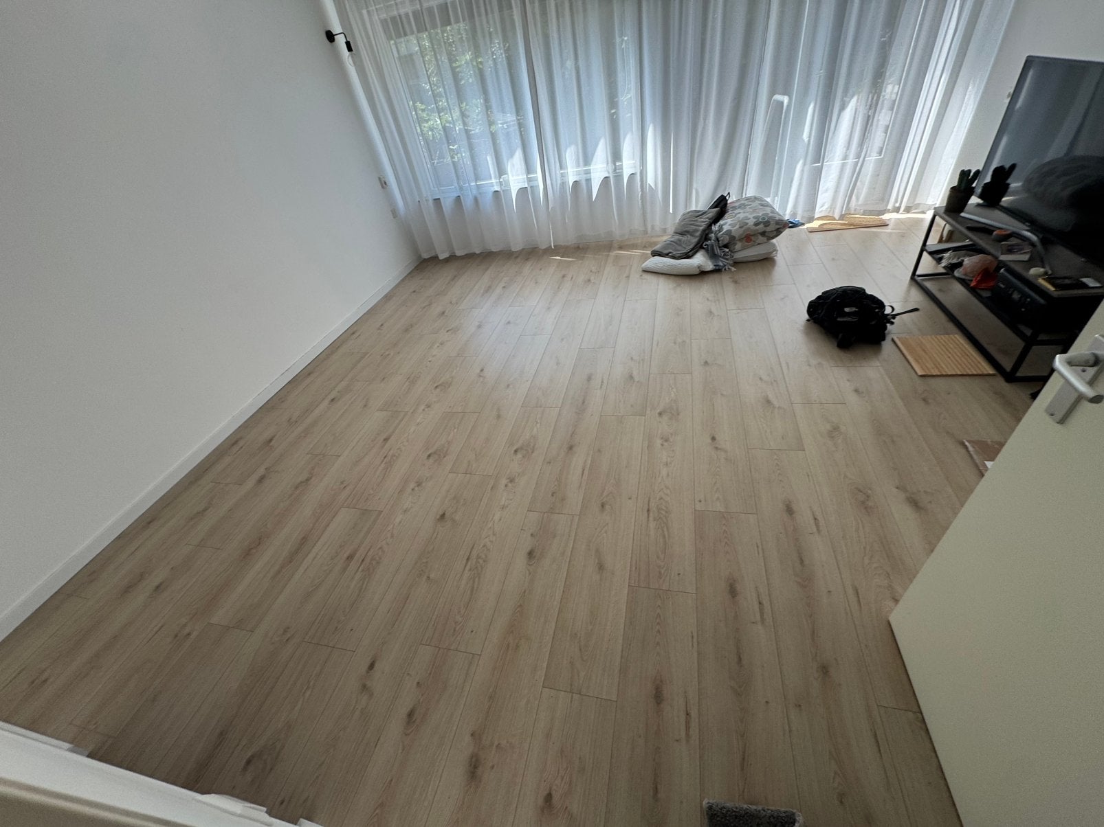 Laminaat stevig ca. 75-80m2, Ophalen, Bruin, 75 m² of meer, Zo goed als nieuw