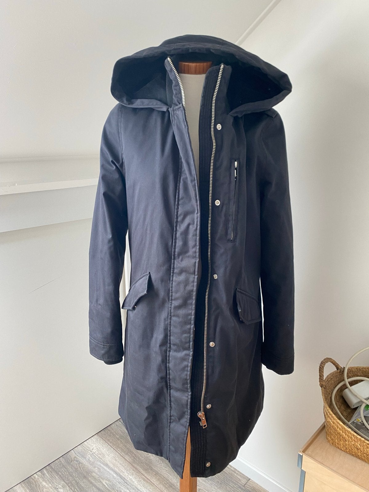 AIRDATE Amsterdam Zwarte Parka Maat M, Ophalen of Verzenden, Zo goed als nieuw, Maat 38/40 (M), Zwart