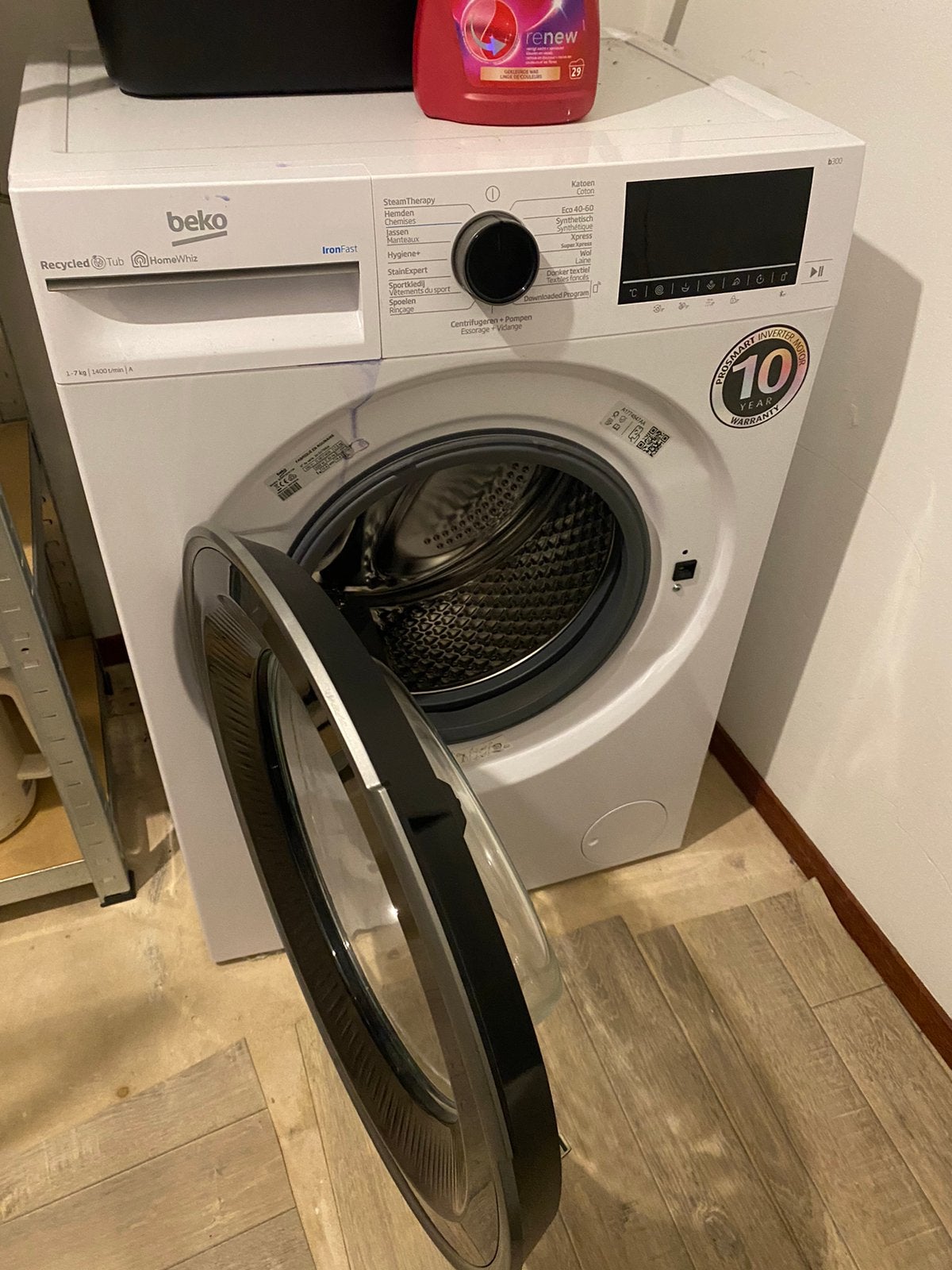 Beko B3WFU57411W IronFast wasmachine, Ophalen, Zo goed als nieuw, 85 tot 90 cm, 1200 tot 1600 toeren