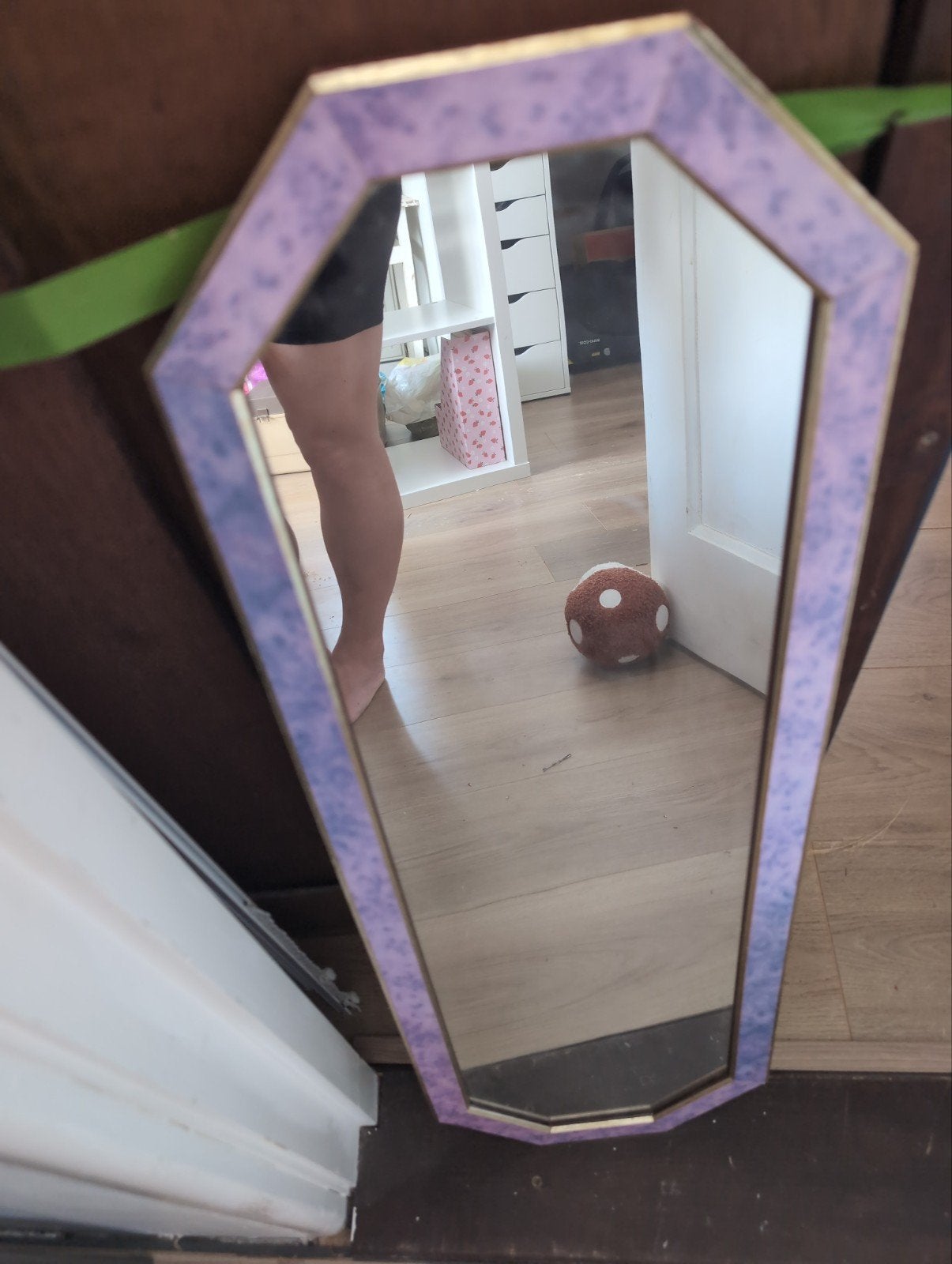 Vintage spiegel, Ophalen, Ovaal, Minder dan 50 cm, Minder dan 100 cm