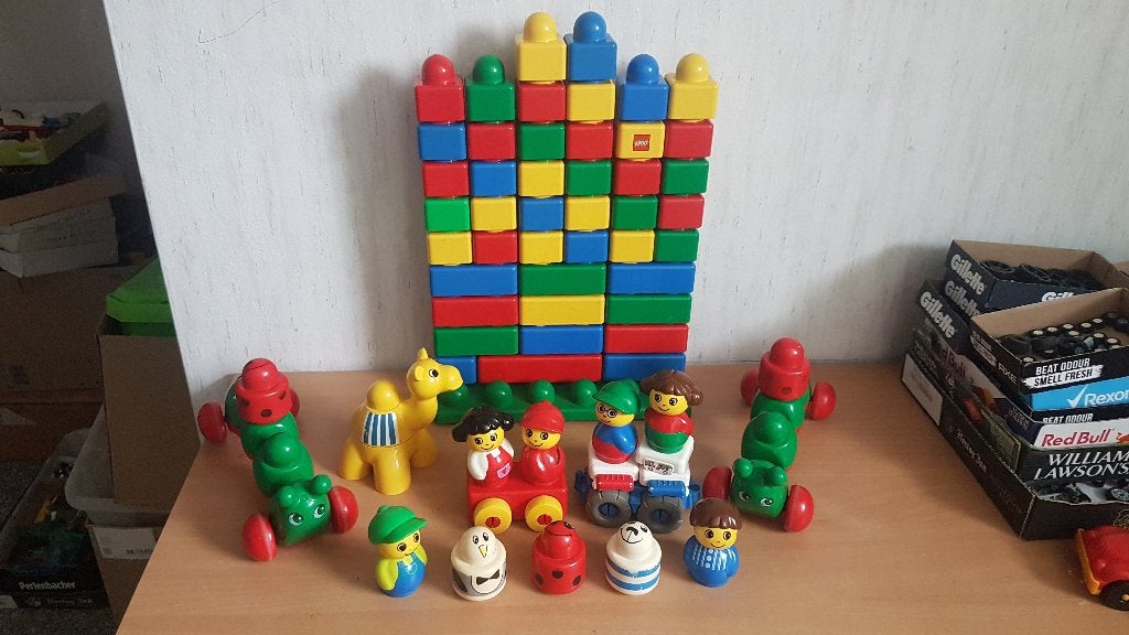 duplo primo foto 1 blokken poppen 2 rupsen dromedaris, Ophalen of Verzenden, Zo goed als nieuw, Lego Primo