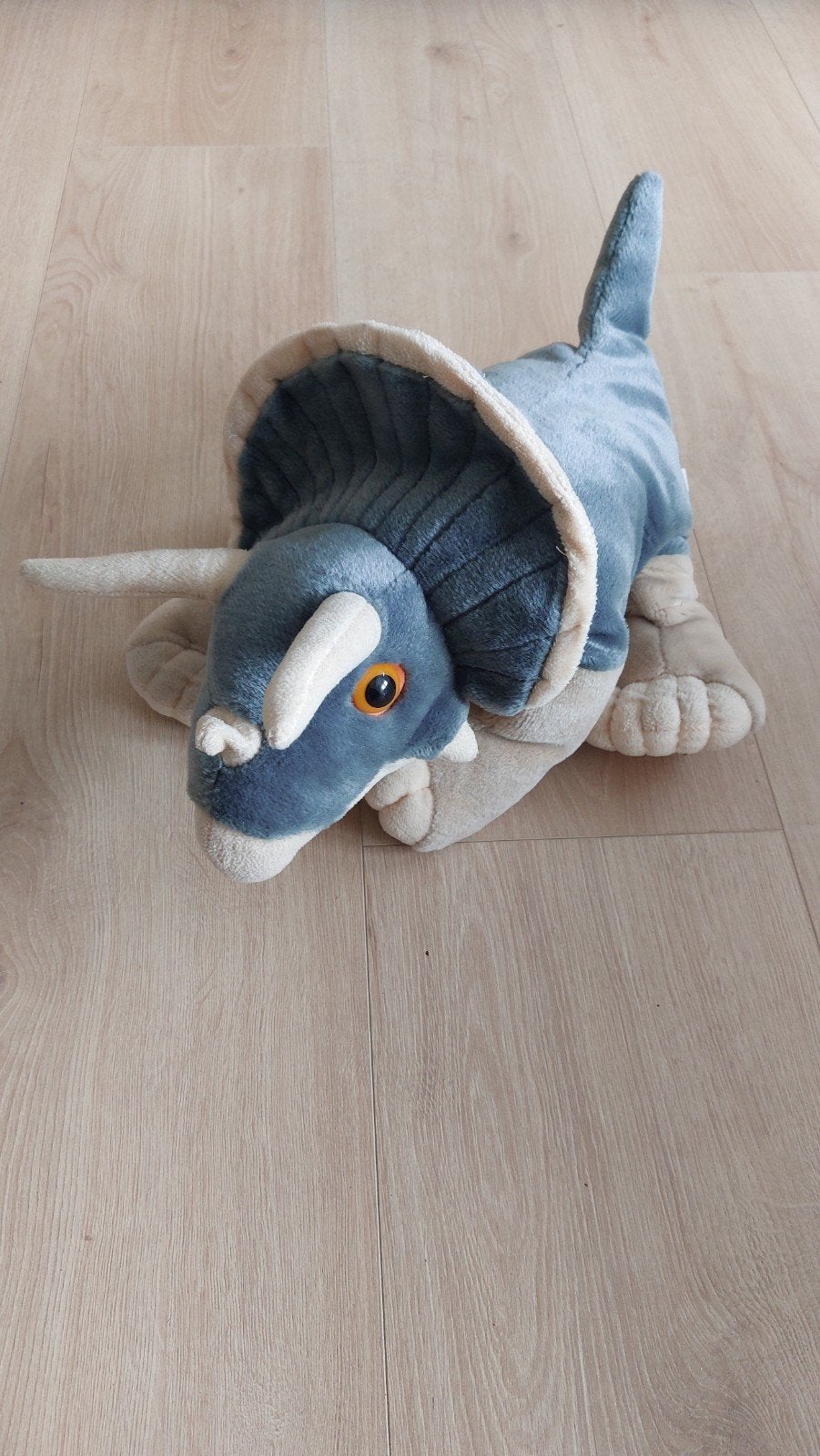Grote blauwe Triceratops knuffel - Zo goed als nieuw, Ophalen, Overige merken, Blauw, Zo goed als nieuw