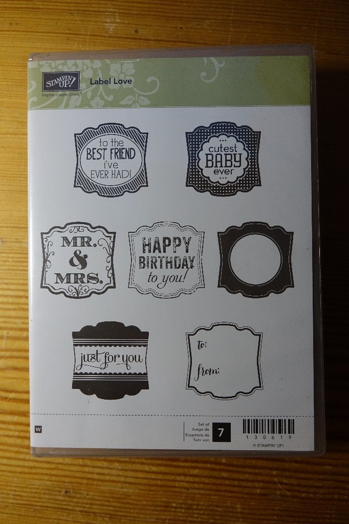 Stampin' Up stempelset Label Love, Ophalen of Verzenden, Gebruikt, Houten stempel