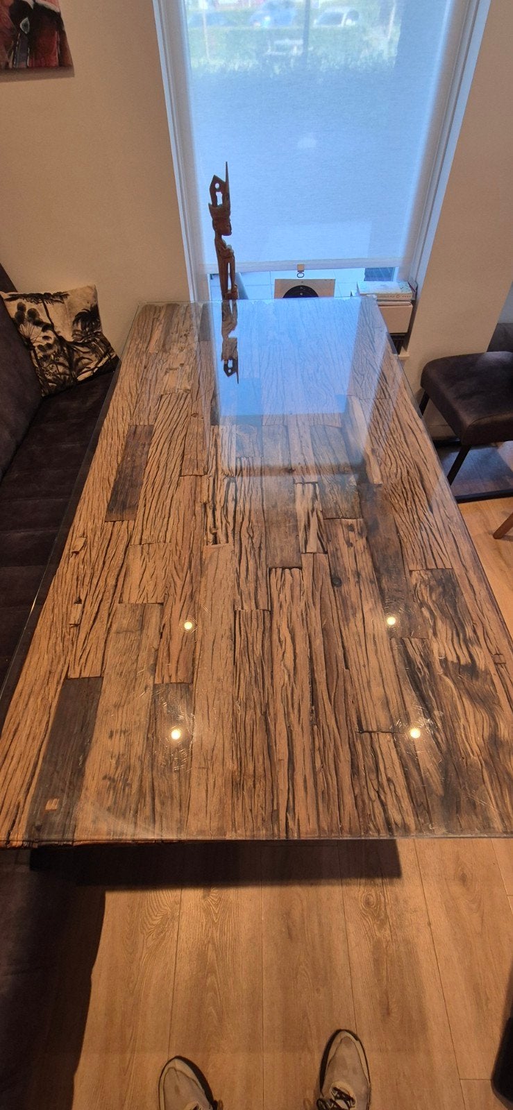 Tafelblad van wagonhout, Ophalen, Gebruikt, 200 cm of meer, 50 tot 100 cm