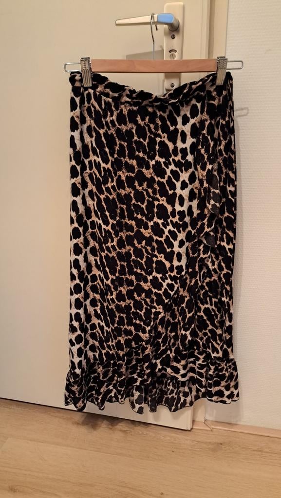 Leopard print overslagrok maat 36, Bruin, Ophalen of Verzenden, Maat 36 (S), Gedragen