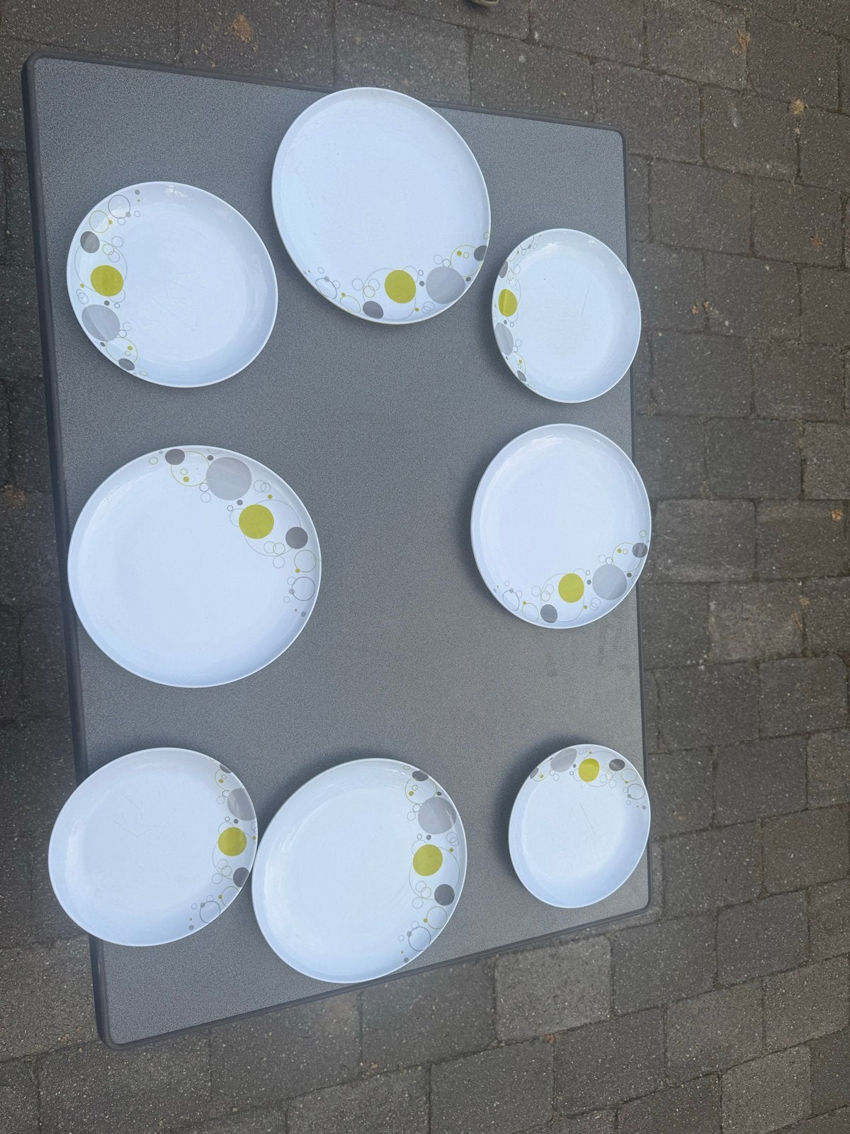 Melamine borden set - 8 stuks. Met antislip, Ophalen, Gebruikt