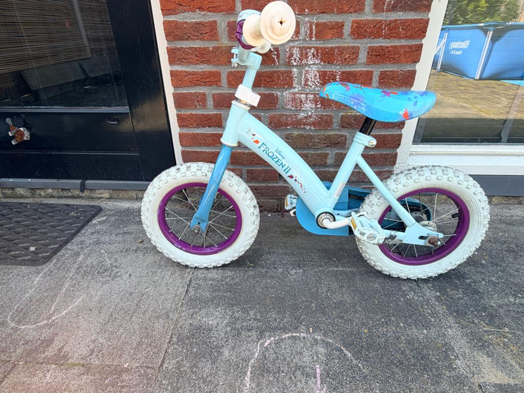 Frozen Kinderfiets - Gebruikt, Ophalen of Verzenden, Zo goed als nieuw, Terugtraprem, Minder dan 16 inch