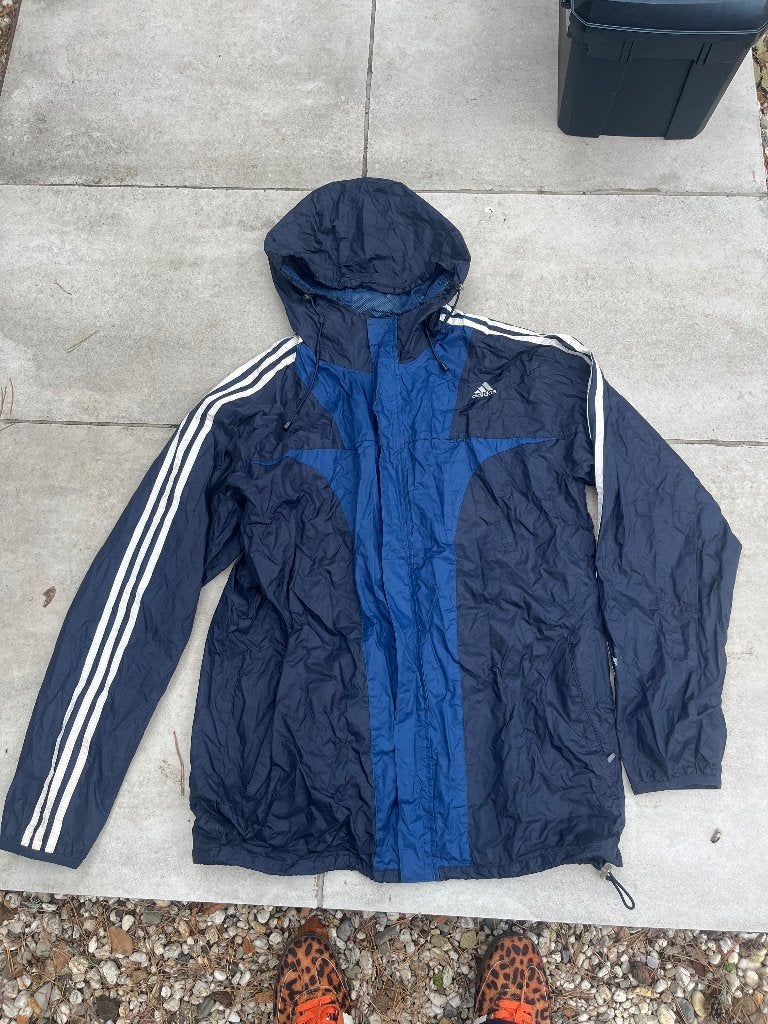 Vintage Adidas regenjas, Blauw, Ophalen of Verzenden, Adidas, Gedragen