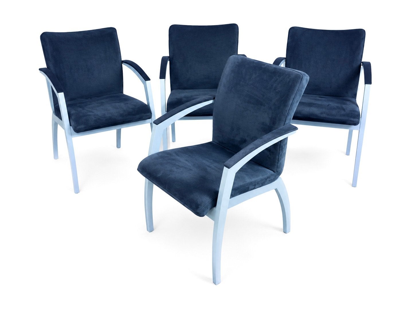 Set van 4 Leolux Caramilla eetkamerstoelen, Huis en Inrichting, Ophalen, Gebruikt, Blauw, Leolux
