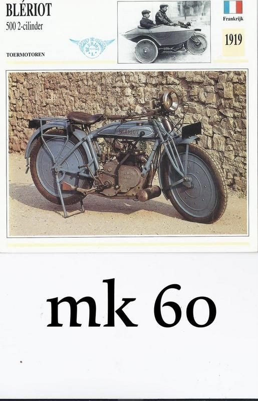 Mk60 motorkaart bleriot 500 2-cilinder, Ophalen of Verzenden, Zo goed als nieuw, Motoren
