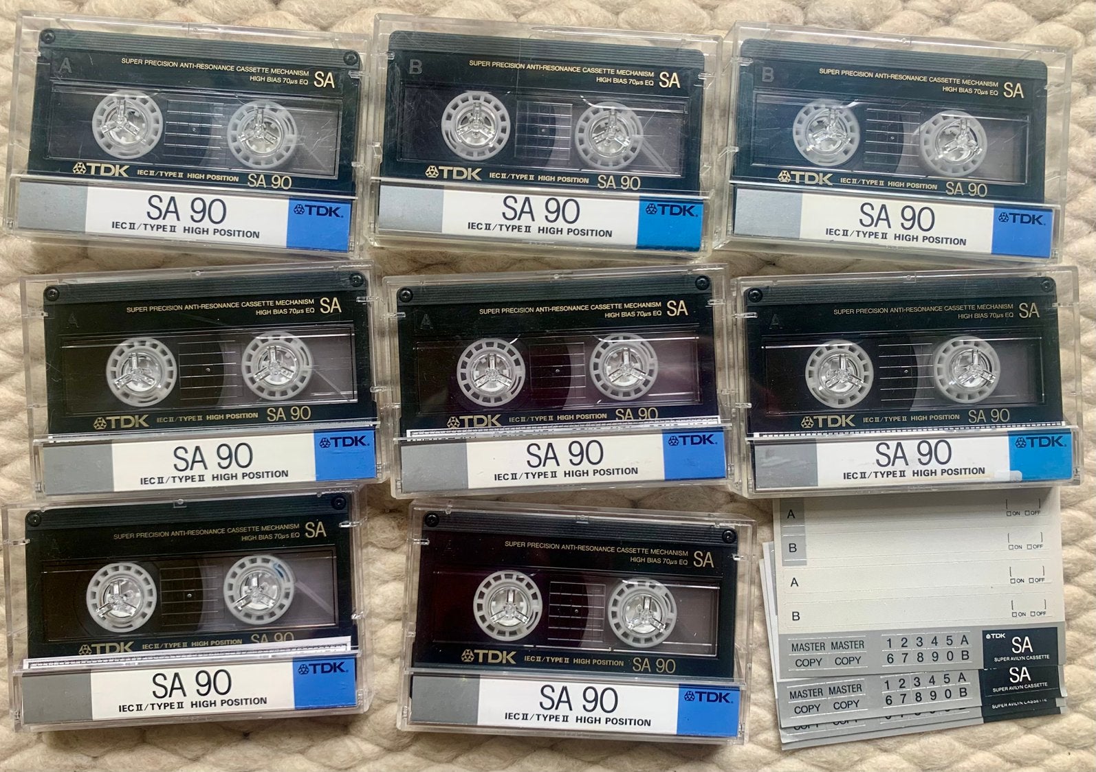 8x TDK SA90 1988 cassettebandjes SA-90 SA 90 C90 cassettes, Gebruikt, 2 t/m 25 bandjes, Ophalen of Verzenden, Voorbespeeld