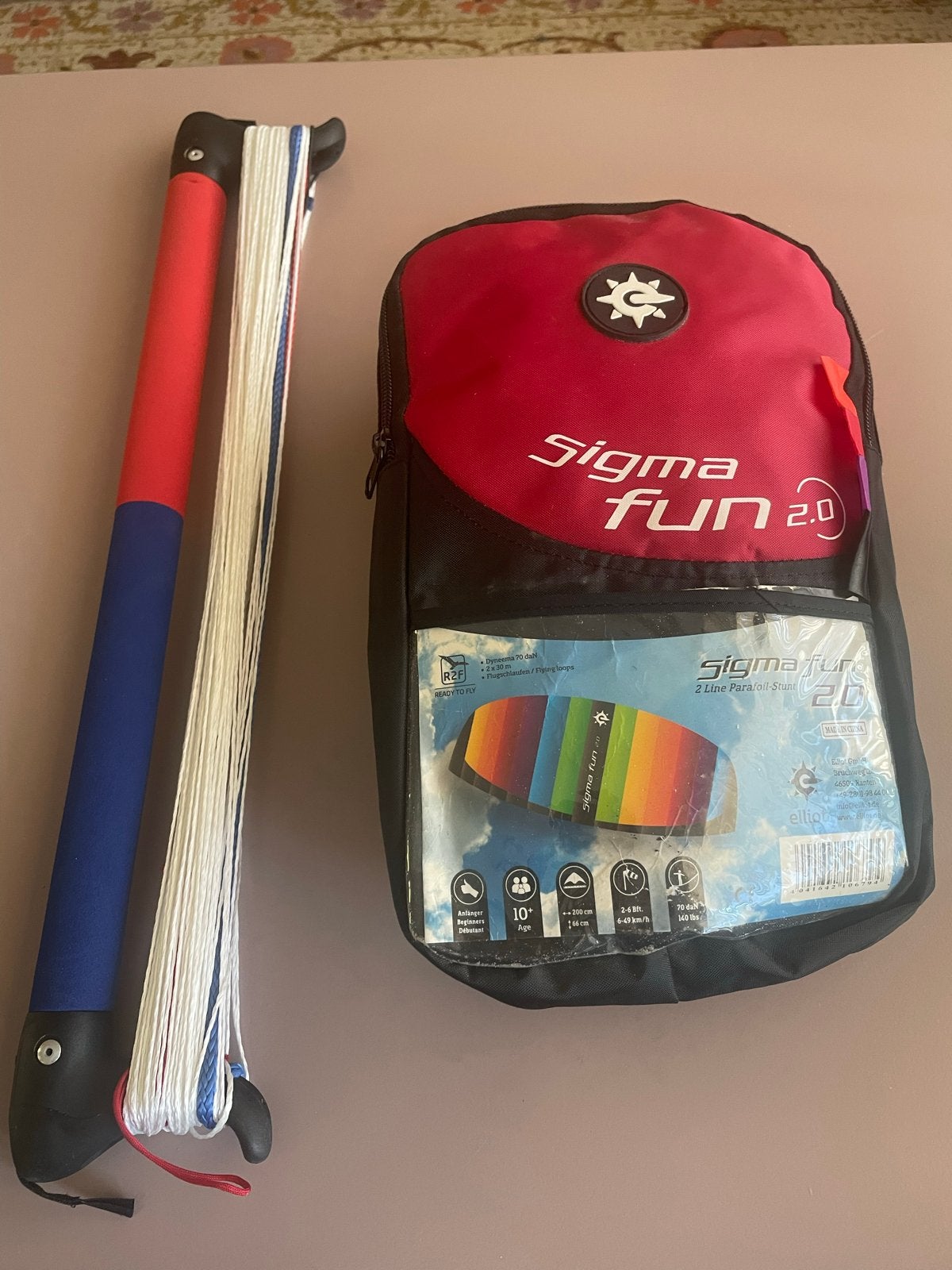 Matrasvlieger elliot sigma fun 2.0, Sport en Fitness, Vliegeren, Ophalen of Verzenden, Gebruikt, Tweelijns, Vlieger