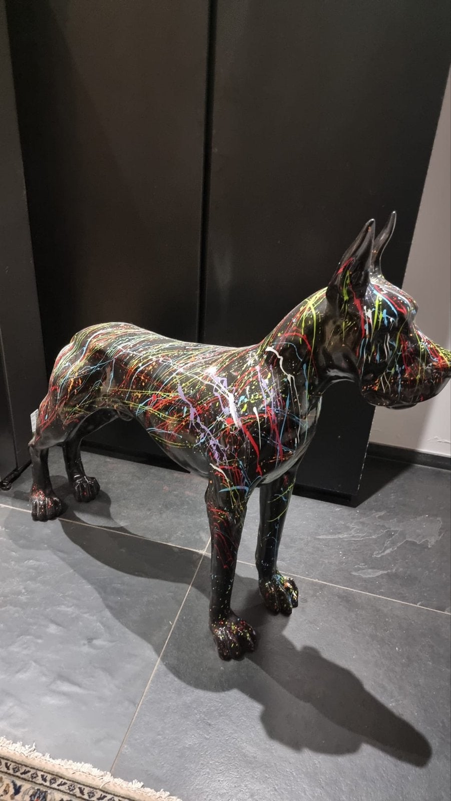 Casa Padrino; Prachtig kunstobject: Deense Dog van kunststof, Ophalen, Kunststof, Zoogdier, 1 meter - 2 meter