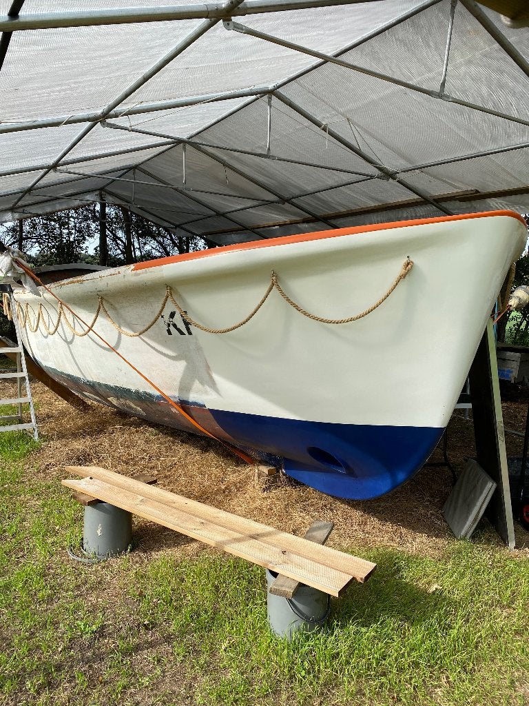 Reddingssloep Fassmer met Vetus boegschroef, Gebruikt, Boegschroef, Polyester, Reddingssloep