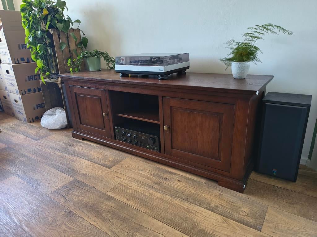 Donker houten TV meubel / dressoir / kast, Huis en Inrichting, Kasten | Televisiemeubels, Ophalen