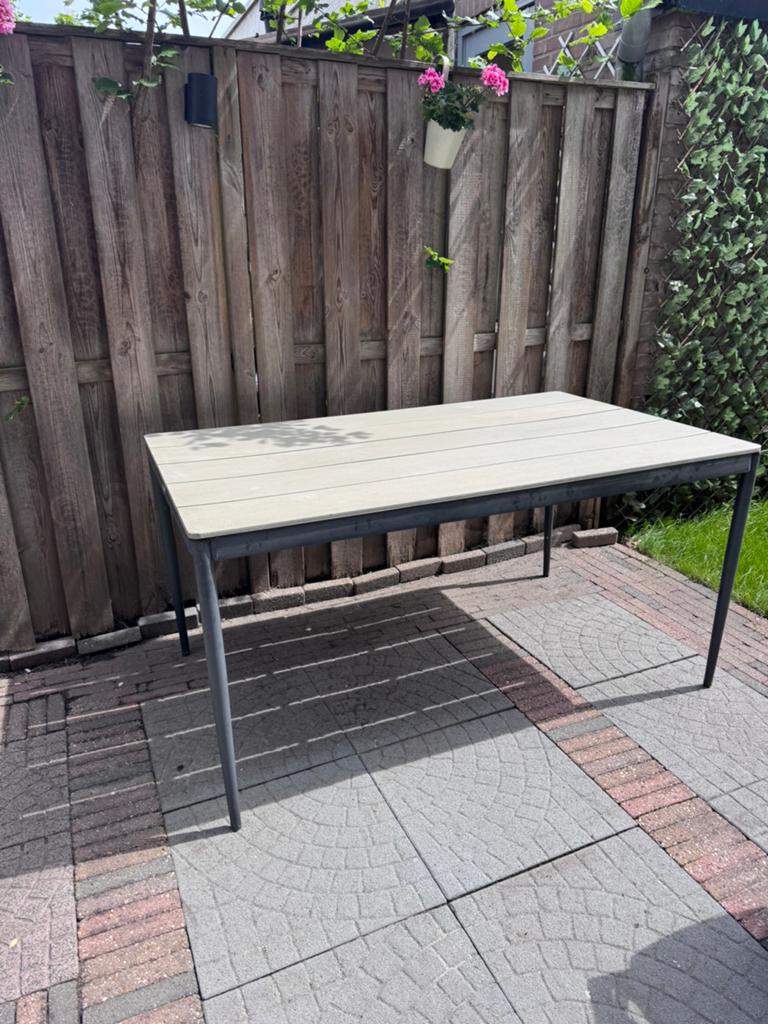 Tuintafel grijs 150x90 cm, Ophalen, Gebruikt, Rechthoekig