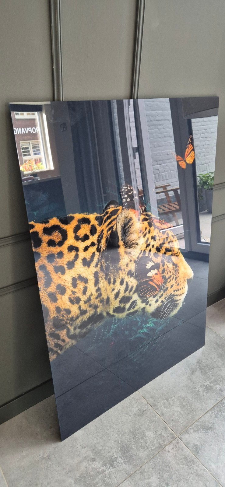Vivado Art Plexiglas Wanddecoratie Luipaard 120x85cm, Ophalen, Oorspronkelijke maker, Zo goed als nieuw, Schilderij