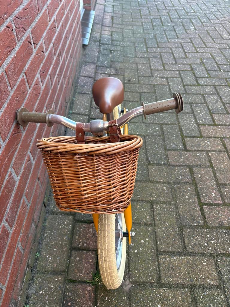 Veloretti loopfiets geel met mandje, Ophalen, Zo goed als nieuw, 16 tot 20 inch