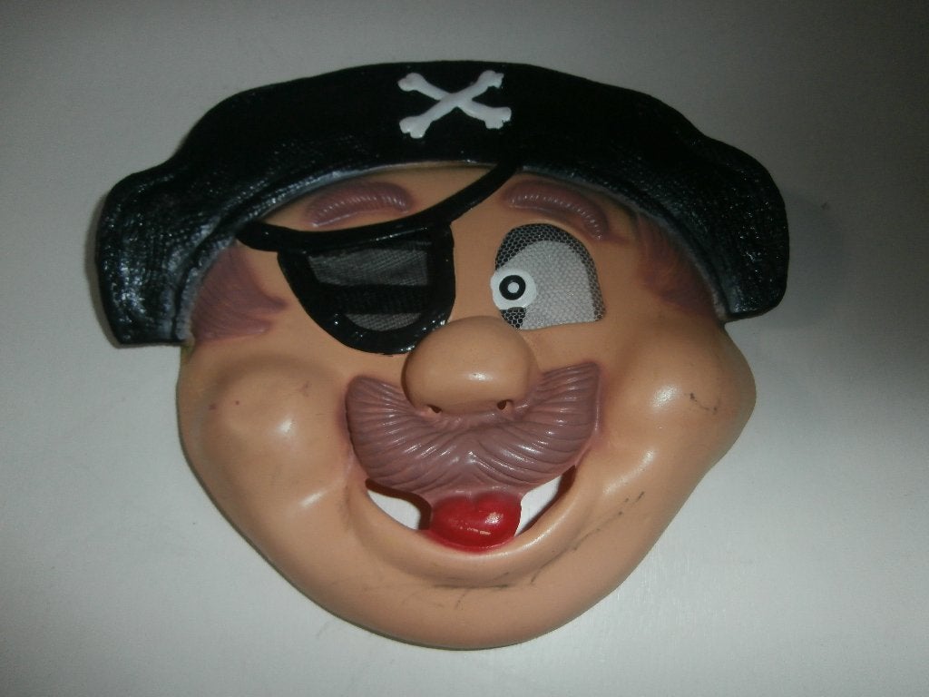 Masker verkleedkleding rubber piratenmasker piraat zeerover, Ophalen of Verzenden, Zo goed als nieuw, Jongen of Meisje