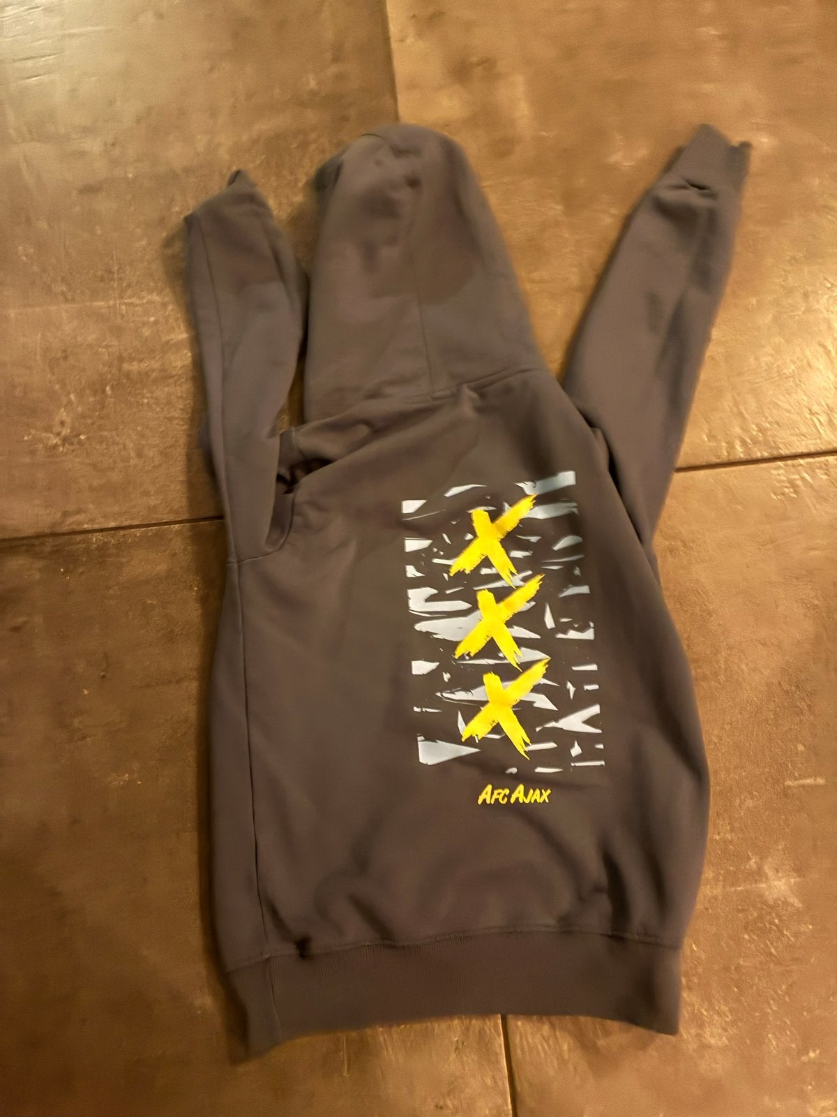 Ajax hoodie voor kinderen - Grijs met logo, Ophalen of Verzenden, Gebruikt, Jongen of Meisje