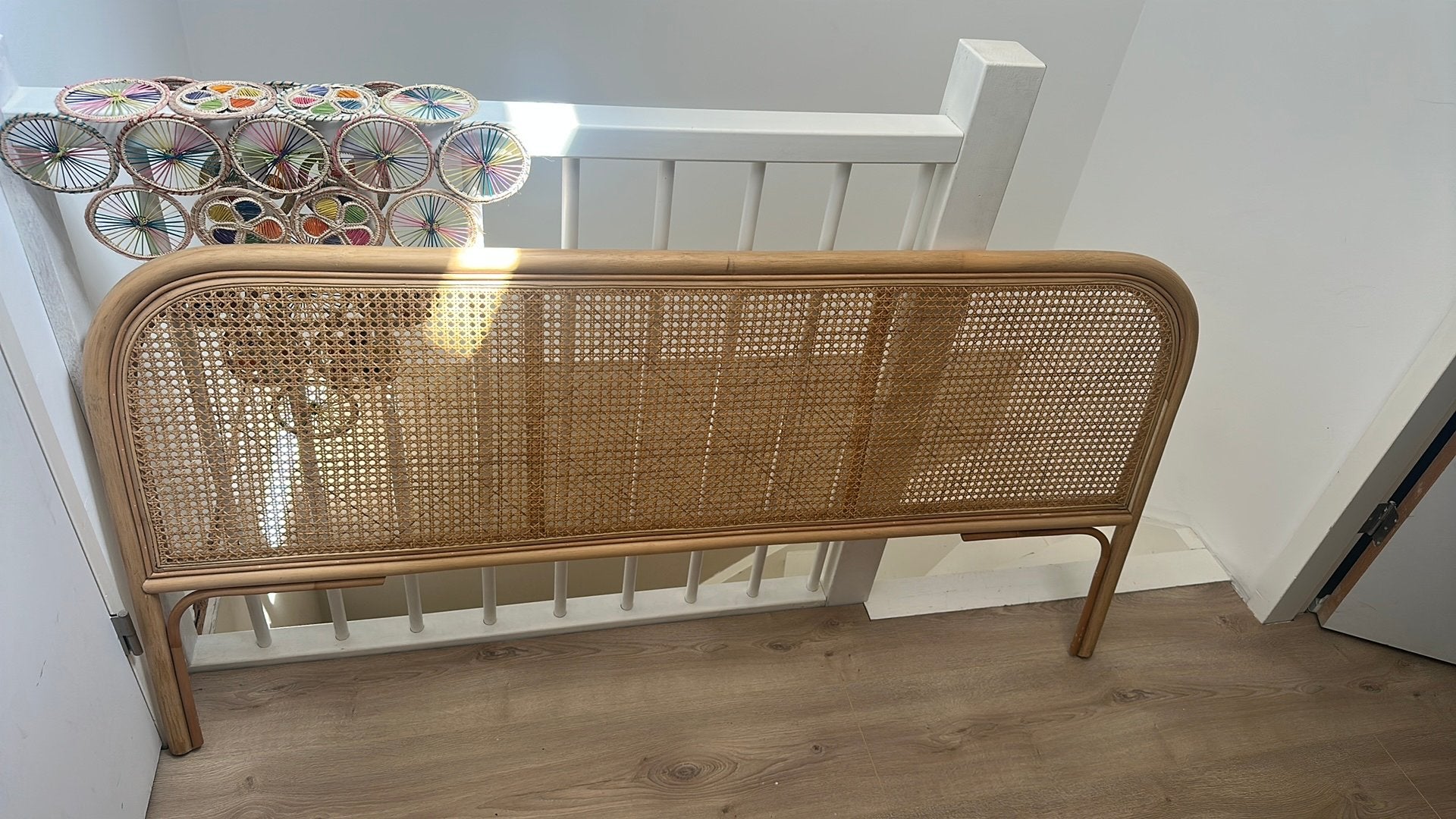 Hoofdbord rotan, Ophalen, Tweepersoons, Zo goed als nieuw, 160 cm