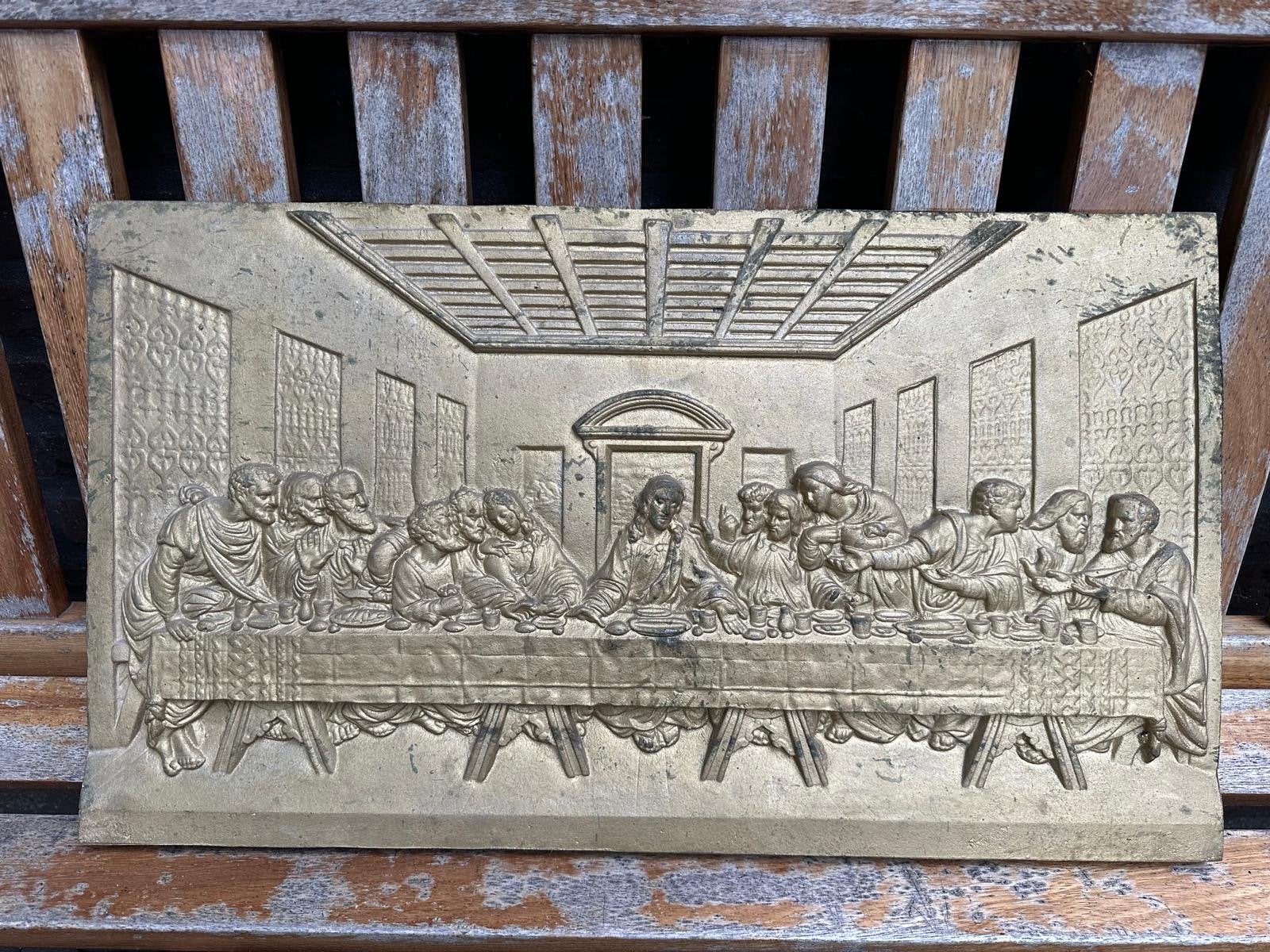 Bronzen reliëf 'Het Laatste Avondmaal', Ophalen of Verzenden