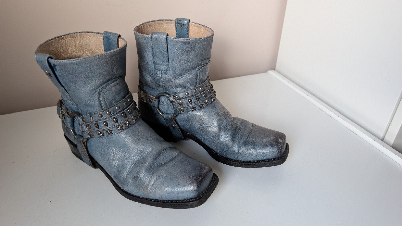 Sendra cowboylaarzen - Blauw leer - Maat 40, Sendra, Blauw, Lage of Enkellaarzen, Ophalen of Verzenden