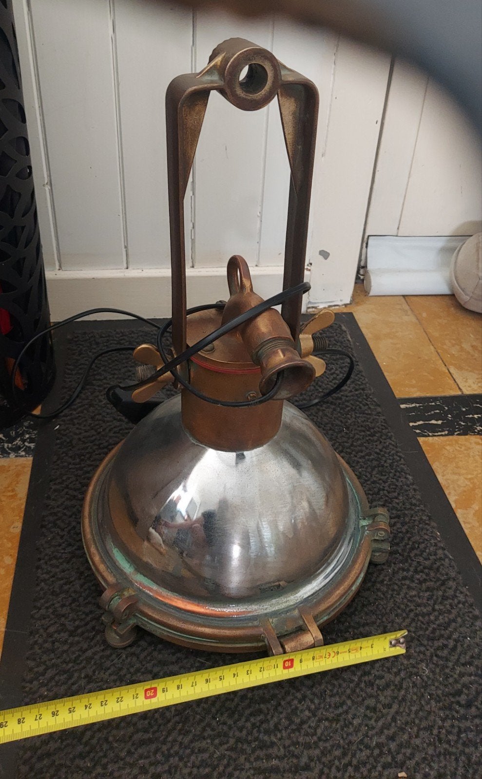 originele koperen/messing scheepslamp 5 kg, Ophalen of Verzenden