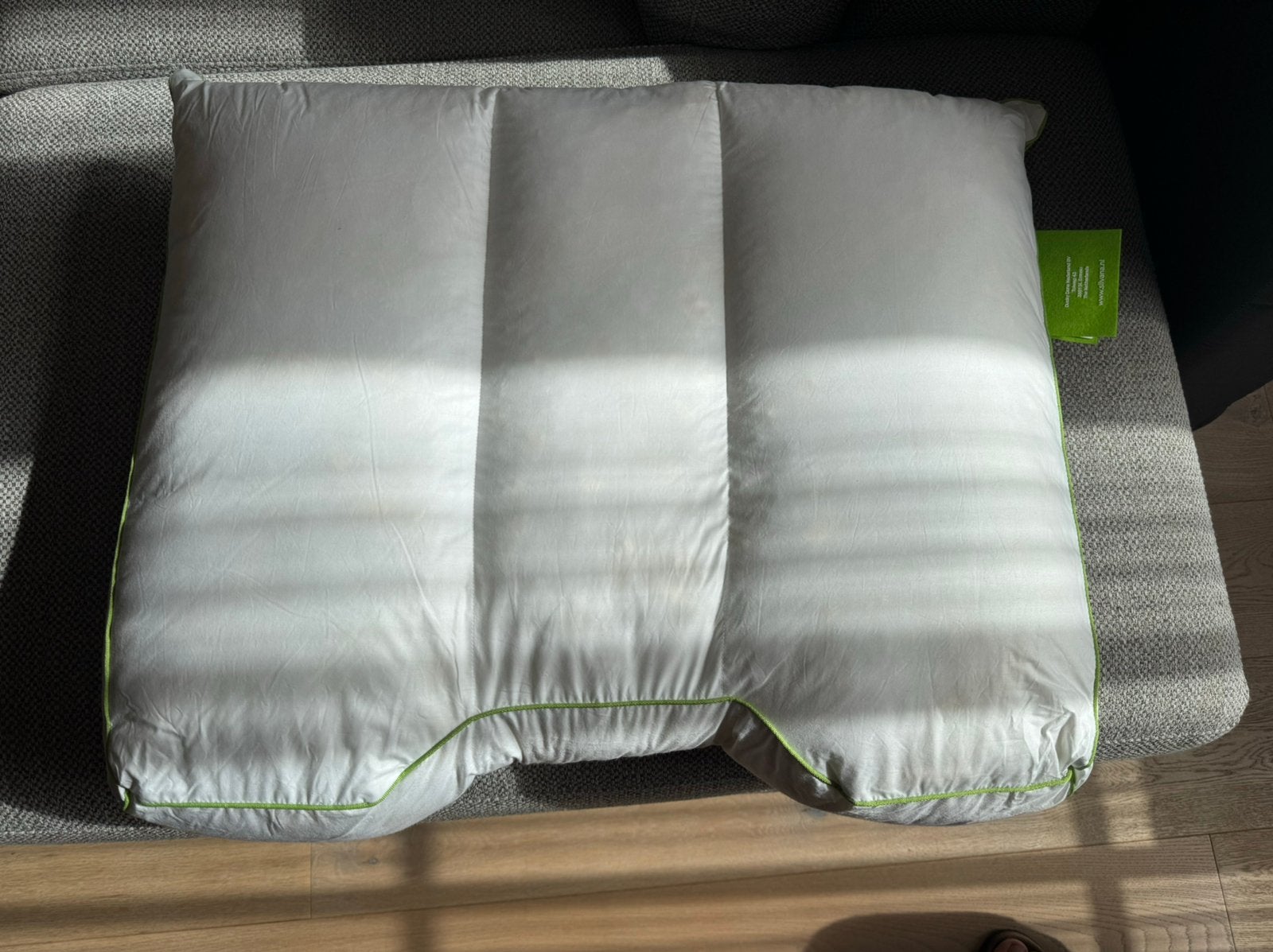 Silvana Comfort level 6 (groen) hoofdkussen, Eenpersoons, Wit, Katoen, Ophalen of Verzenden