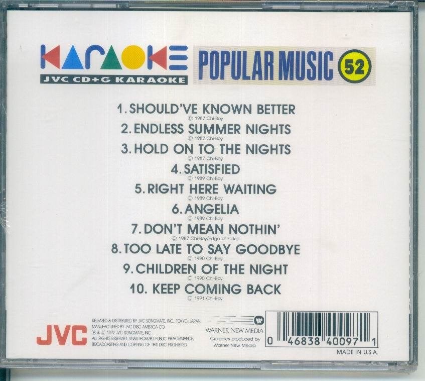 cd van Karaoke Popular Music 52 [ jvc CD+G], Verzenden, Zo goed als nieuw